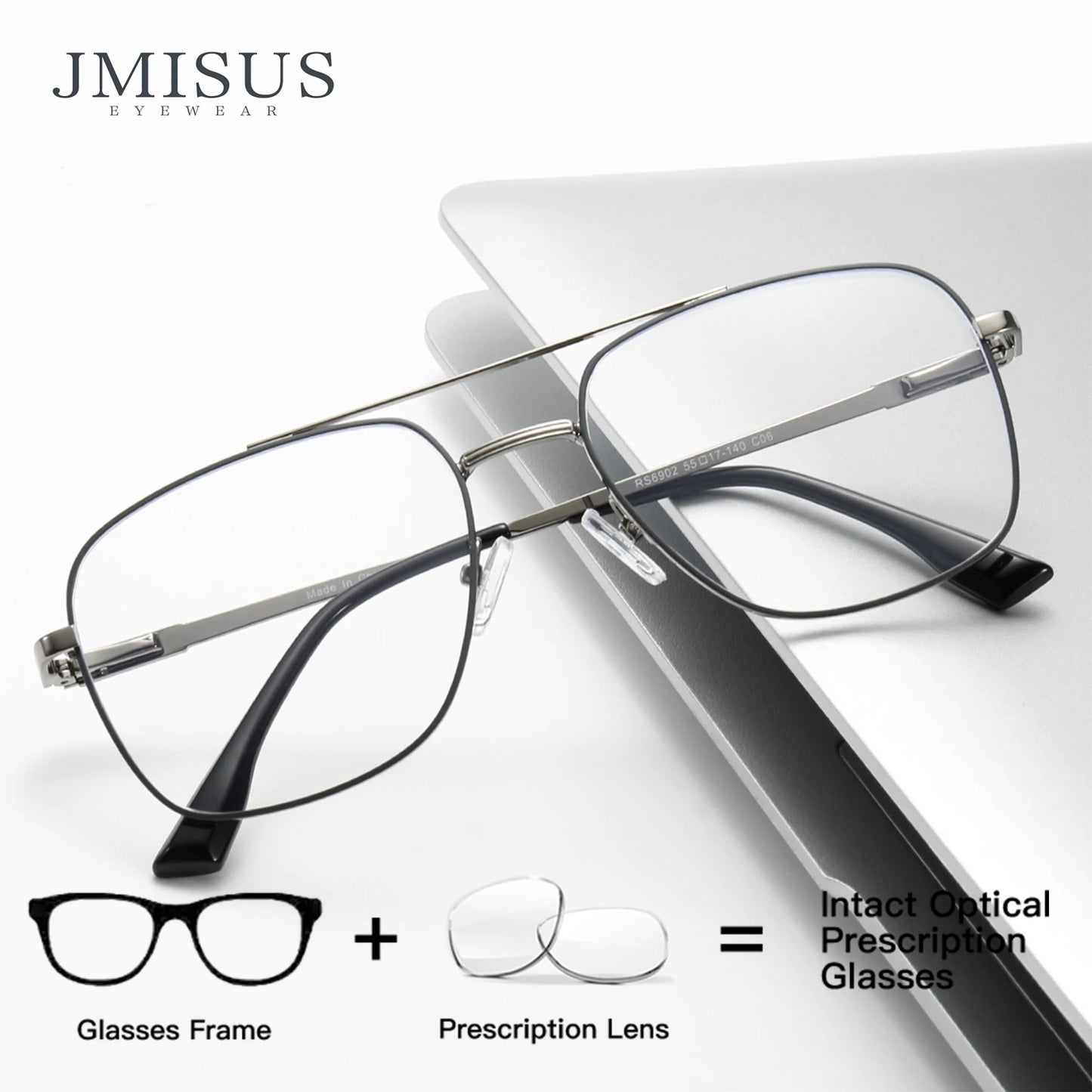 Metal Square Aviator Progressive Glasses