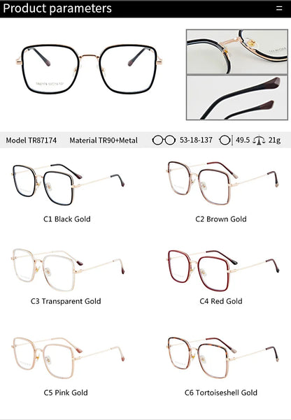 Polygon Progressive Photochromic Blue Light Glasses