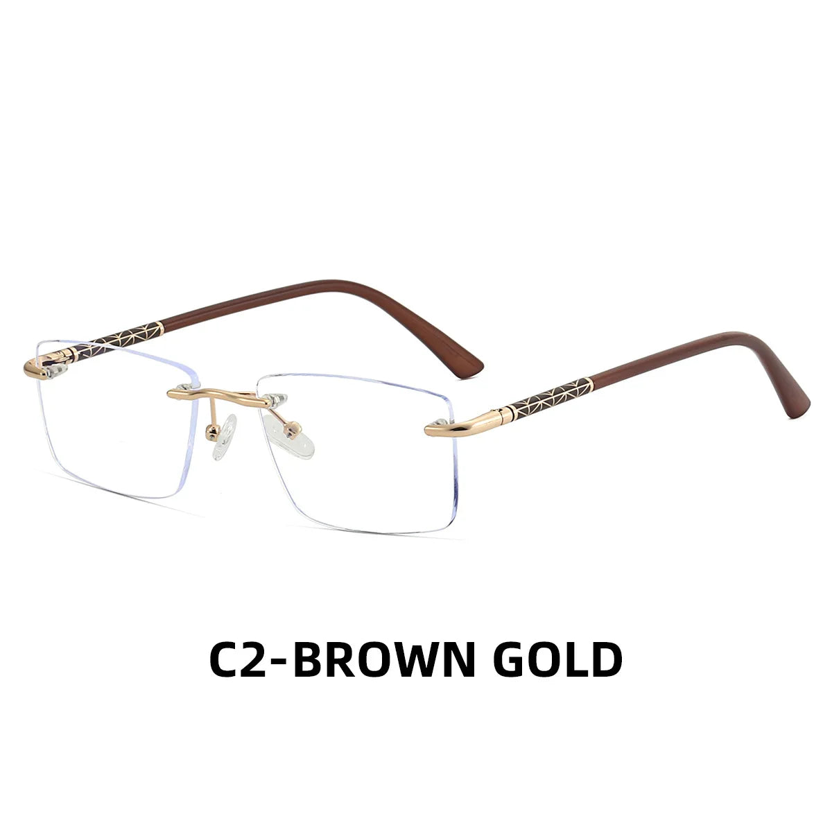 Rimless Photochromic Blue Light Progressive Glasses