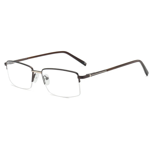 Half Rimless Custom Rectangle Progressive Glasses