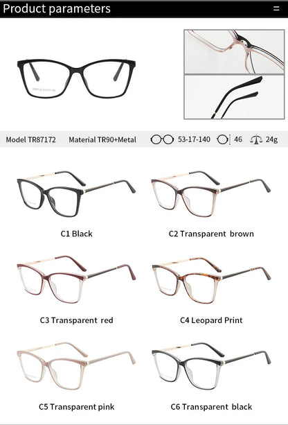 Acetate Butterfly Square Progressive Glasses