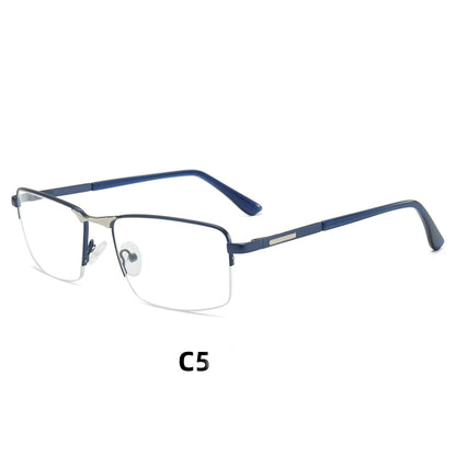 Half Rimless Business Progressive Rectangle Glasses