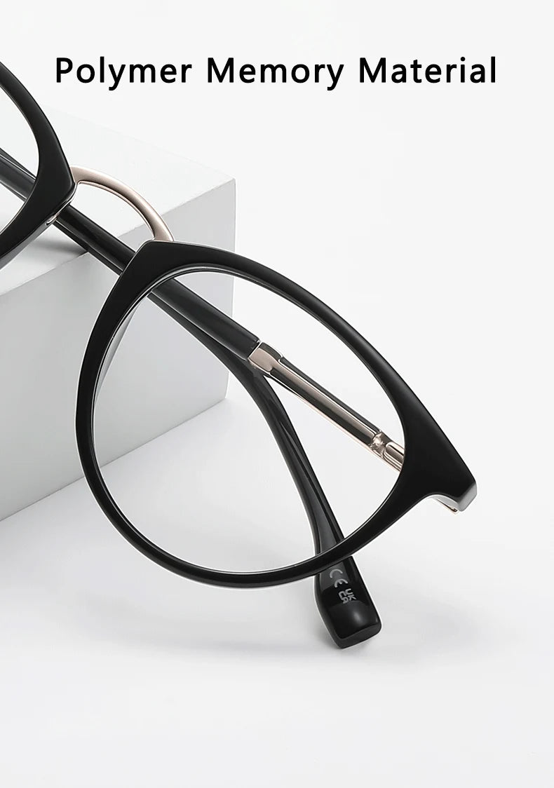 Acetate Round Progressive Blue Light Glasses