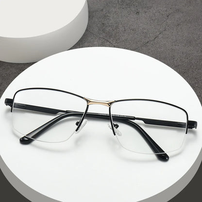 Half Rimless Photochromic Blue Light Glasses