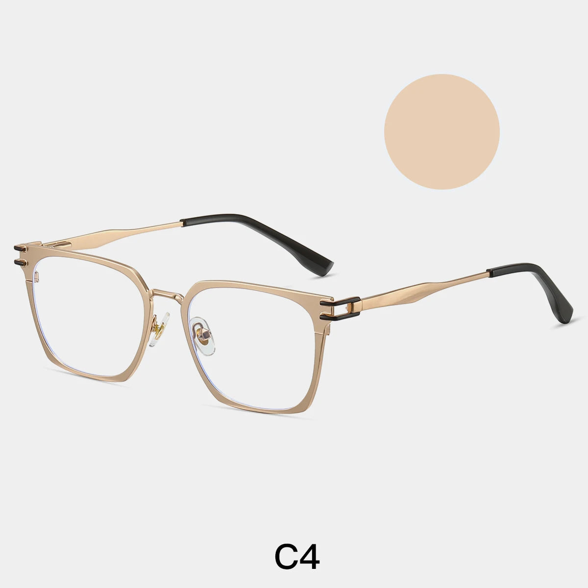Metal Square Photochromic Progressive Glasses