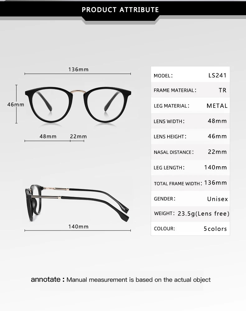 Acetate Round Progressive Blue Light Glasses