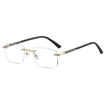 Rimless Photochromic Blue Light Progressive Glasses
