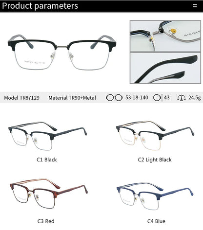 Classic Business Square Distance Prescription Glasses