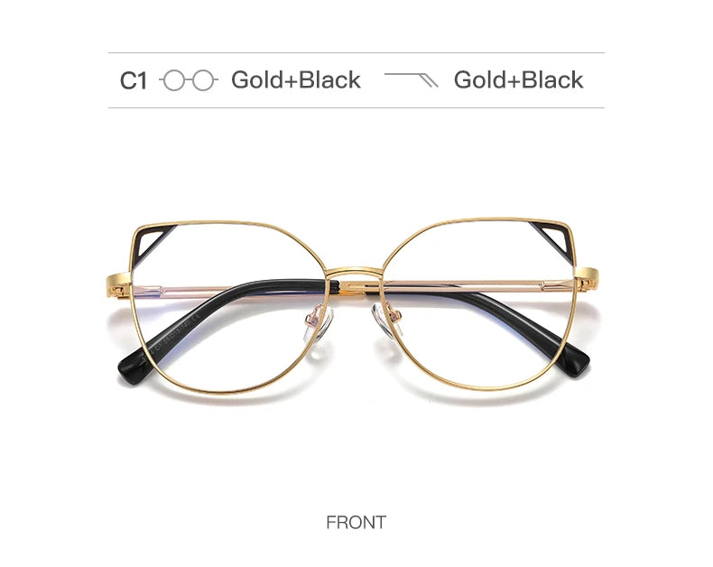 Cat Eye Metal Photochromic Myopia Glasses