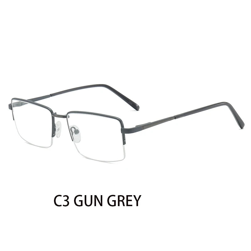 Half Rimless Rectangle Progressive Prescription Glasses