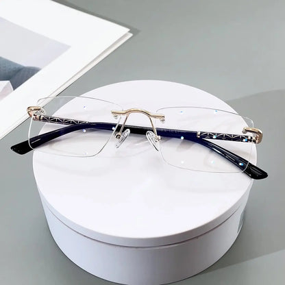 Rimless Photochromic Blue Light Progressive Glasses