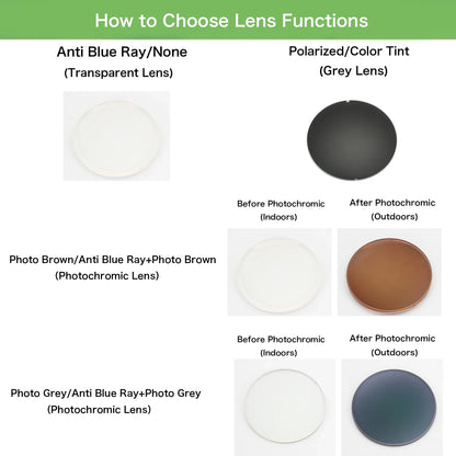 Korean Round Photochromic Progressive Glasses