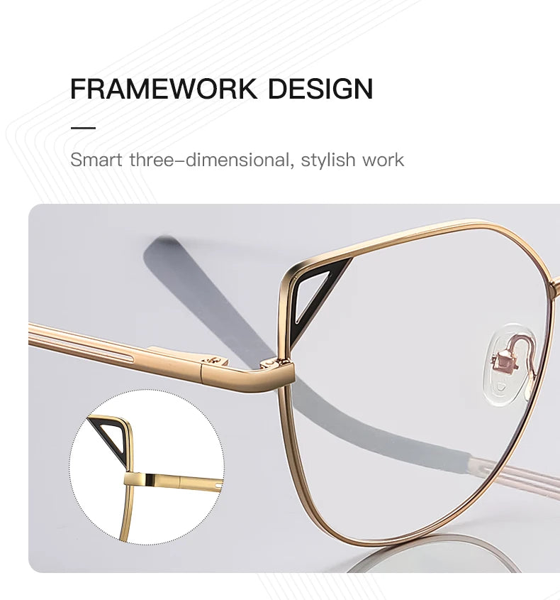 Cat Eye Metal Photochromic Myopia Glasses