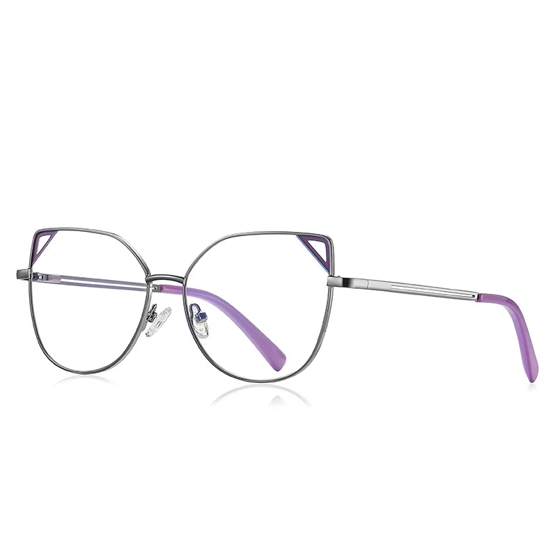 Cat Eye Metal Photochromic Myopia Glasses