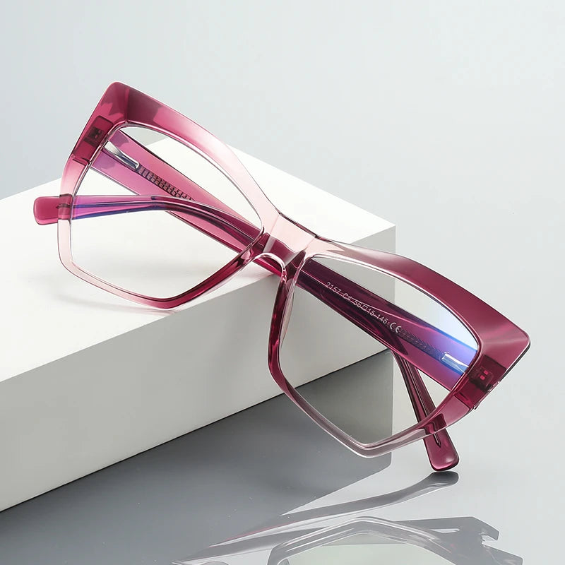 Handmade Cat Eye Photochromic Multifocal Glasses