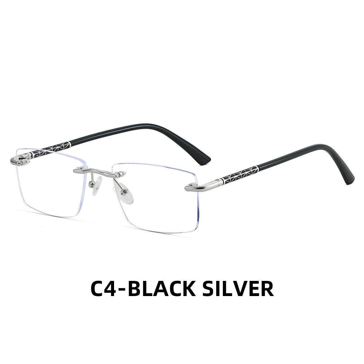 Rimless Photochromic Blue Light Progressive Glasses