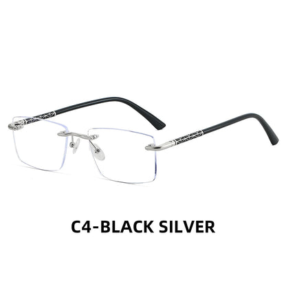 Rimless Photochromic Blue Light Progressive Glasses