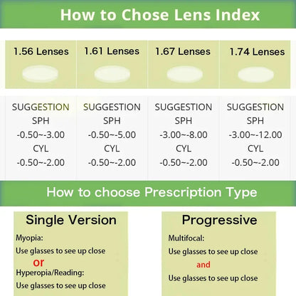 Rectangle Progressive Custom Prescription Glasses