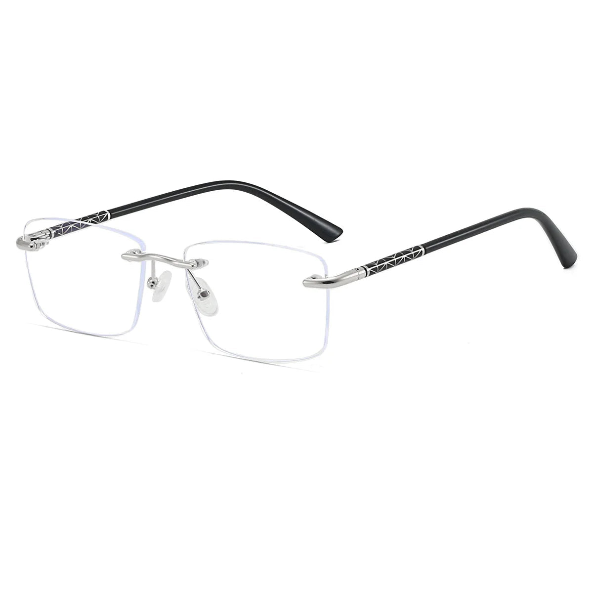 Metal Rimless Rectangle Blue Light Glasses