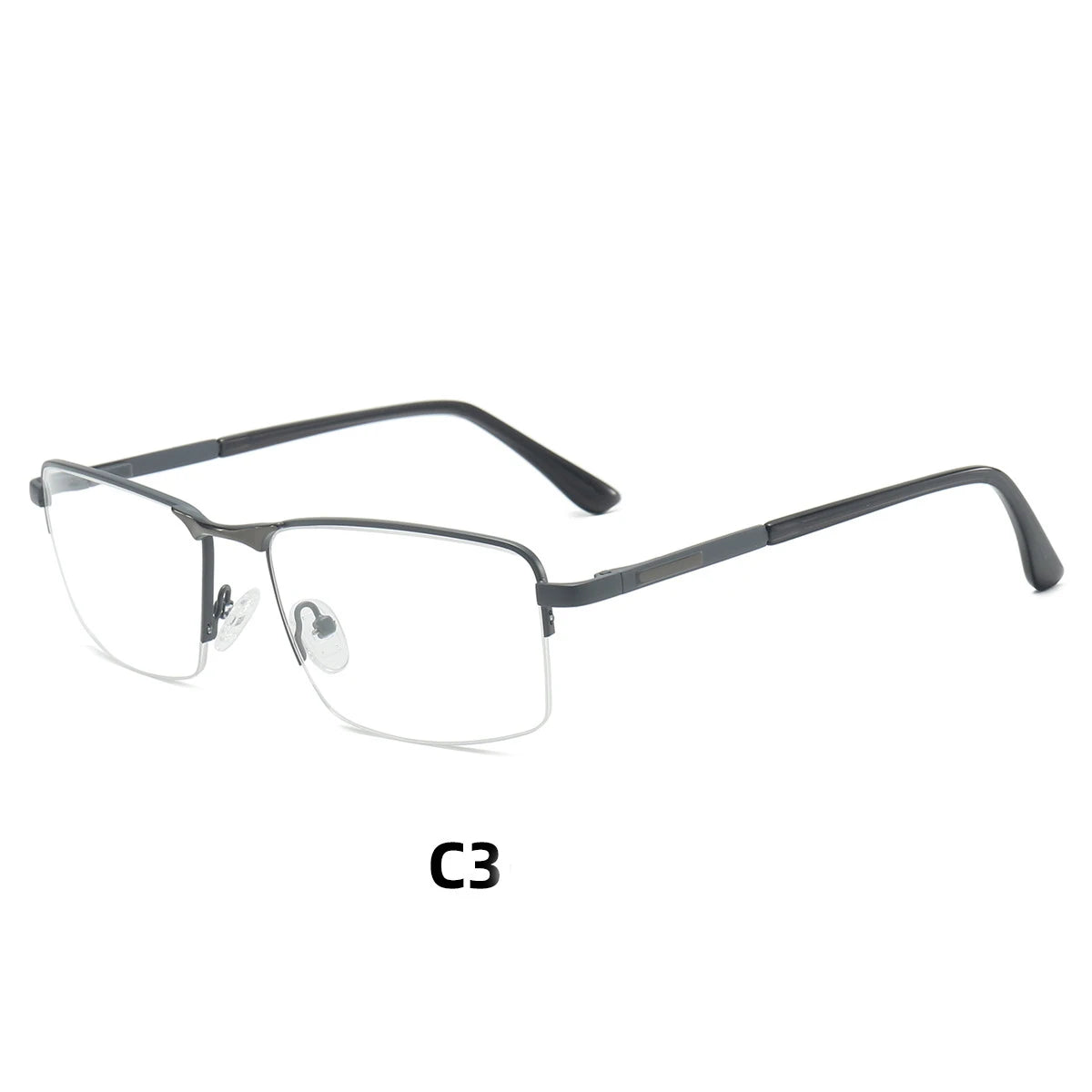 Half Rimless Business Progressive Rectangle Glasses