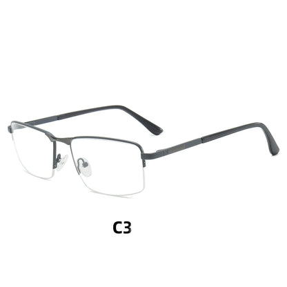 Half Rimless Business Progressive Rectangle Glasses