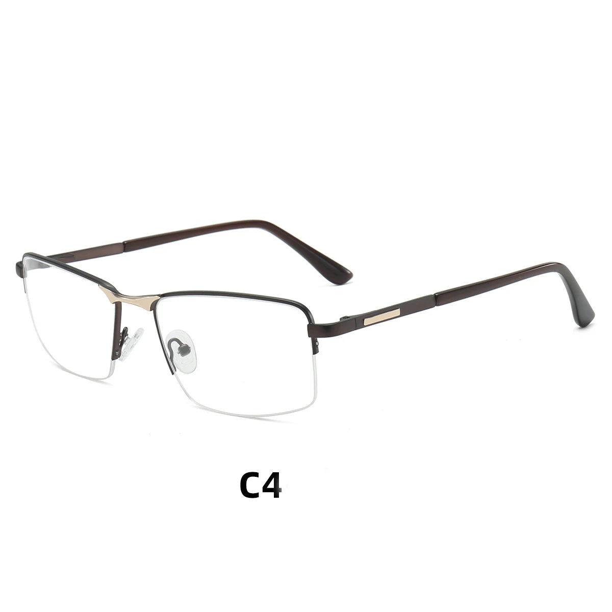Half Rimless Business Progressive Rectangle Glasses