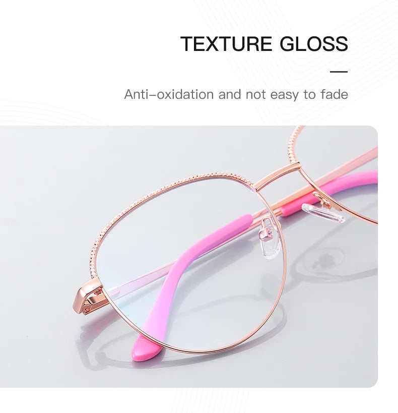 Fashion Round Metal Photochromic Prescription Glasses