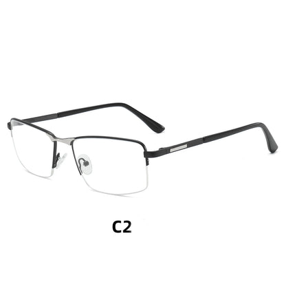 Half Rimless Business Progressive Rectangle Glasses