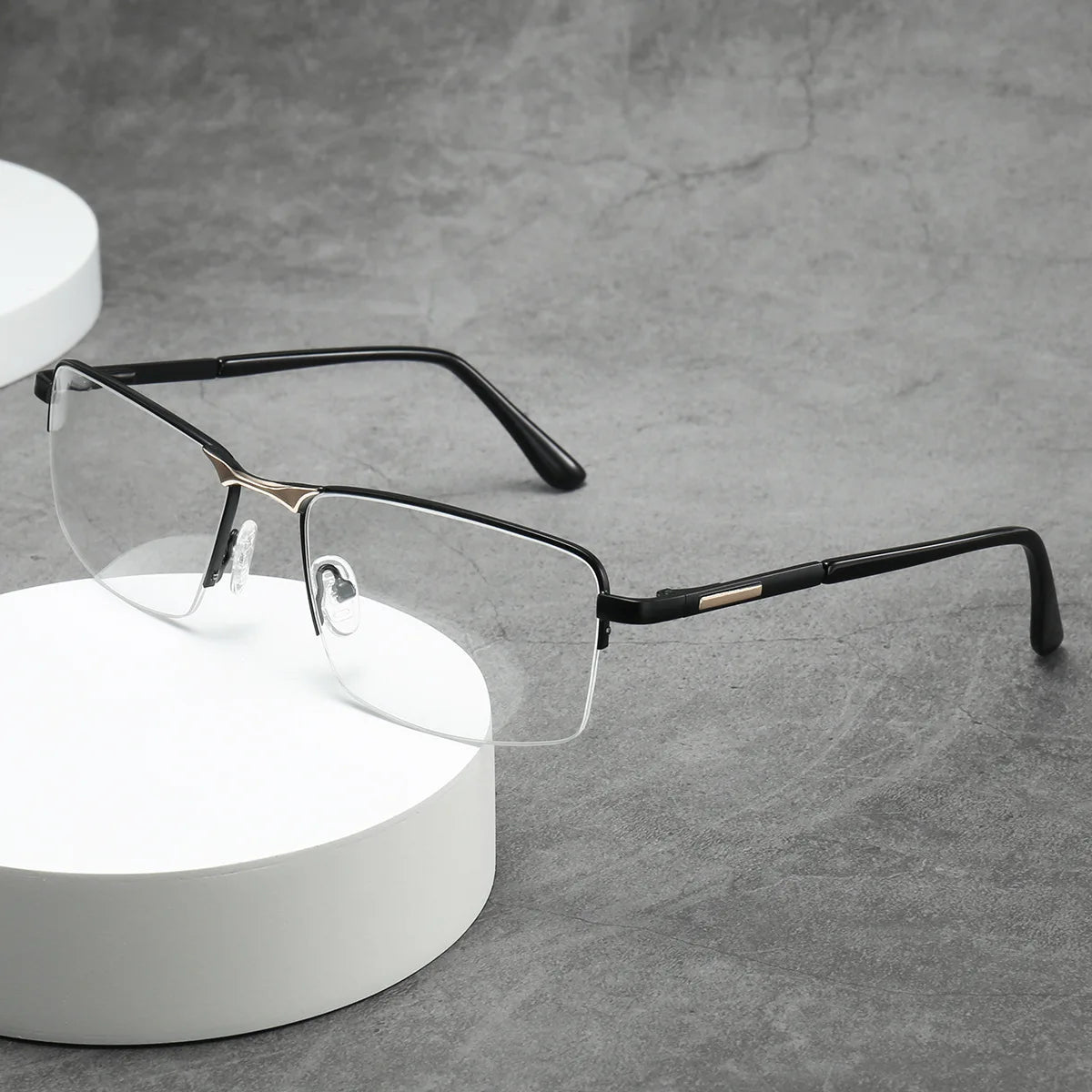 Half Rimless Business Progressive Rectangle Glasses